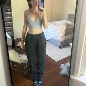 Brandy Melville black sweatpants with white stitching